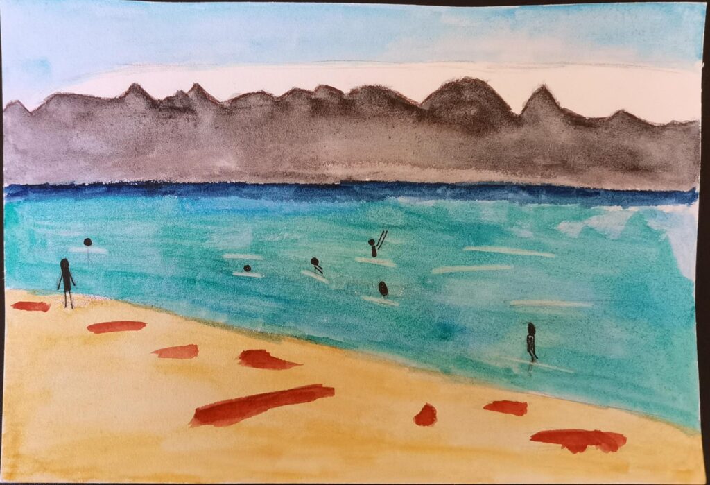 Muizenberg landscape painting - Illustration