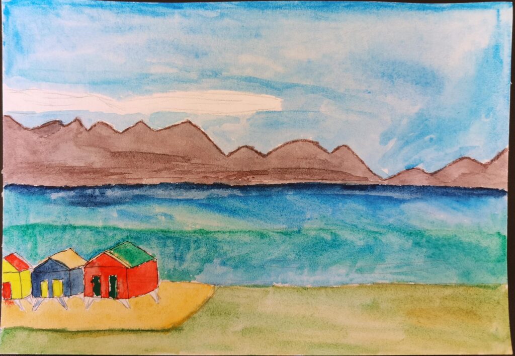 Muizenberg landscape painting - Illustration
